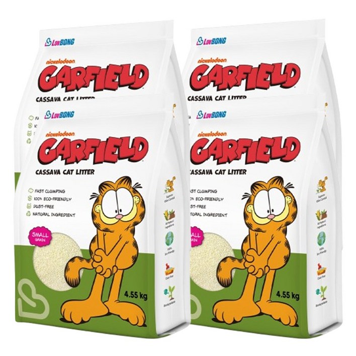 가필드 4.55kg x 4개 천연 카사바 고양이모래