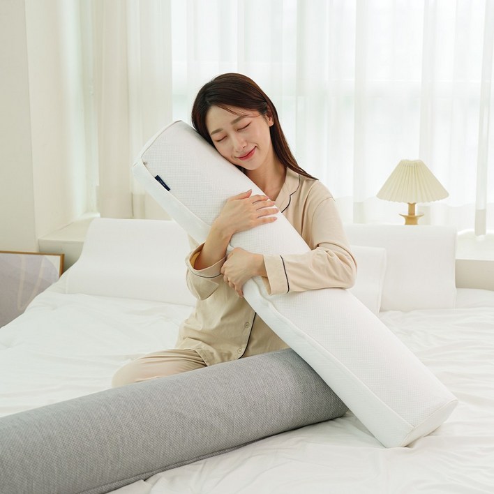 하우스터 라텍스 바디필로우 롱쿠션, 화이트