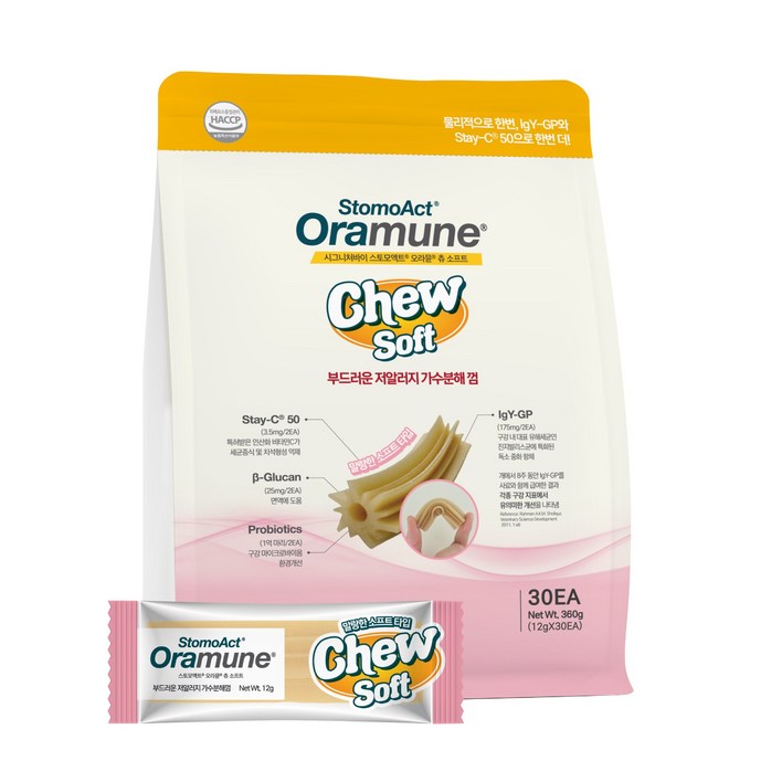 시그니처바이 스토모액트 오라뮨 츄 소프트 저알러지 가수분해 치석관리 부드러운 덴탈껌 30P