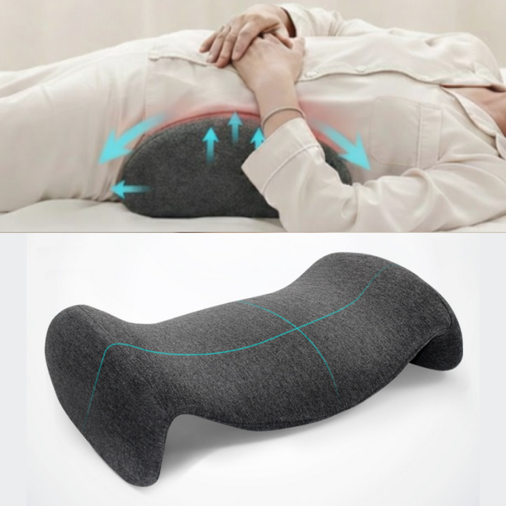 부트리 웨이브형 수면 경추 허리베개 허리쿠션, 다크그레이
