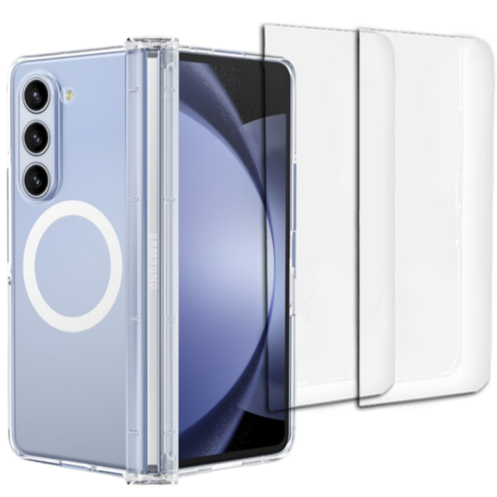 isee 아이시 아이폰 갤럭시 전기종 클리어 맥세이프 3000가우스 강력자석 투명 케이스투명강화유리2장