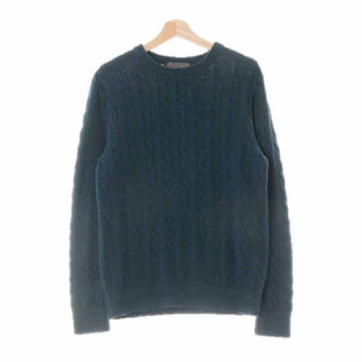 6760 지오다노 청록색 면 꽈배기라운드니트 100