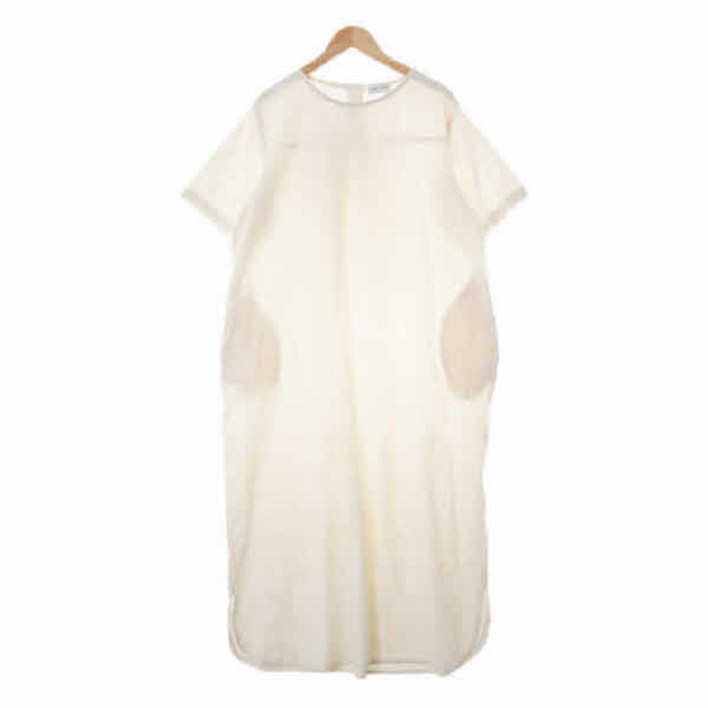 코데즈컴바인 2442 아이보리 린넨혼방 포켓라운드반팔원피스 Free