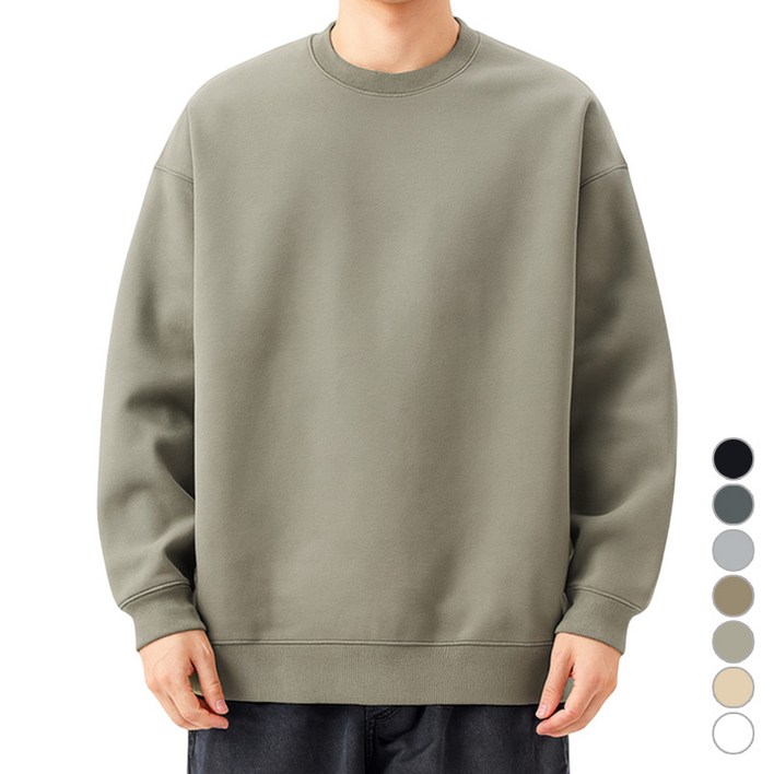 JBOOM 데일리 무지 맨투맨 티셔츠