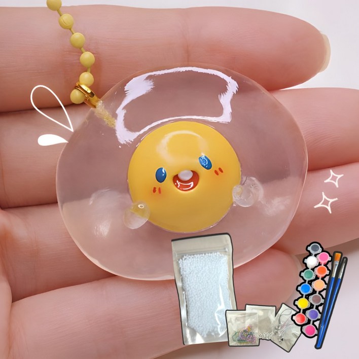 주비아 아이랑 뭐하지? 물에 녹는 투명 플라스틱 클레 키링 만들기 키트 KC인증, 1개, 100g 패키지 세트