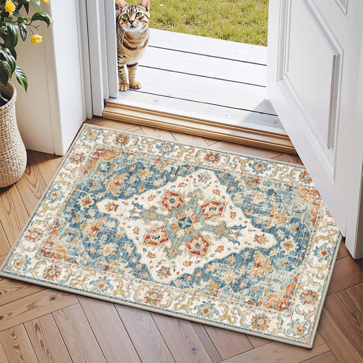 TRISEN 보헤미안 스타일 장주머니 카펫 크리스탈 벨벳 미끄럼방지 물세탁 쉬운 관리 사계절 현관 복도 소파옆 침대옆 주방 거실 서재 이사선물 북유럽 인스타일