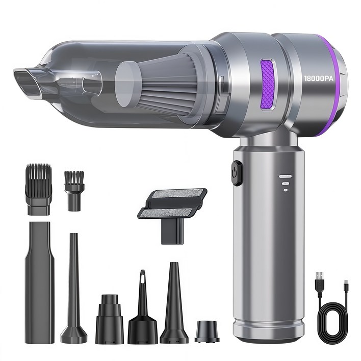 차량용 무선청소기 브러시리스 대흡력 휴대용 청소기차량용가정용애견멀티청소기18000pa
