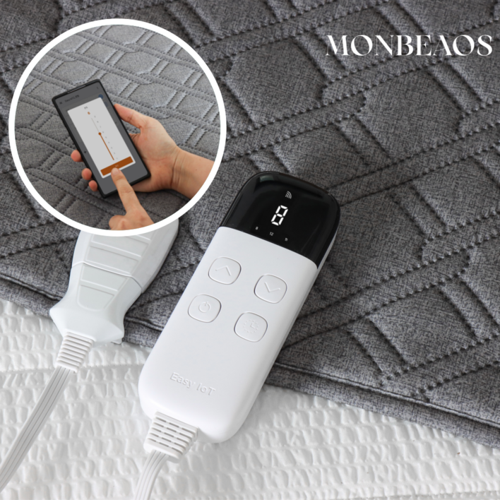 전자파없는 25년 최신형 3H한일온열기 국내생산 EMF 전자파없는 워셔블 초극세사 그래핀 탄소매트 IOT 스마트폰 연동 가능 몽비오스, 01.딥멜란지, 03.킹분리160×200