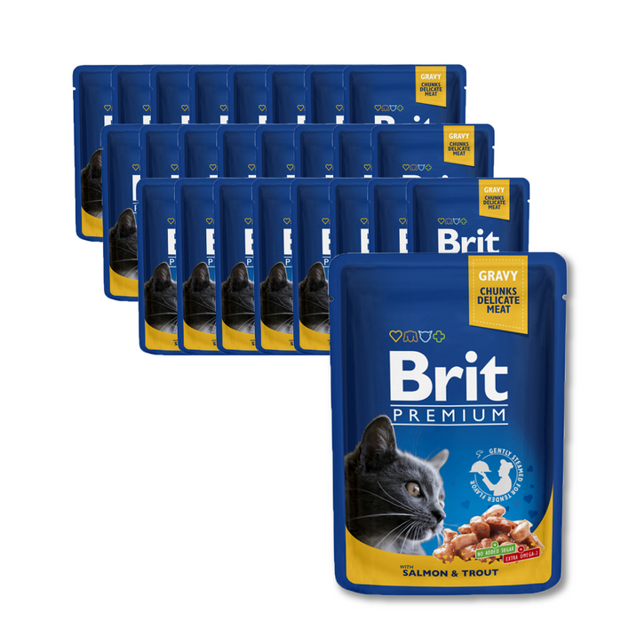 브릿 프리미엄 파우치 고양이습식사료 청크타입, 100g, 24개