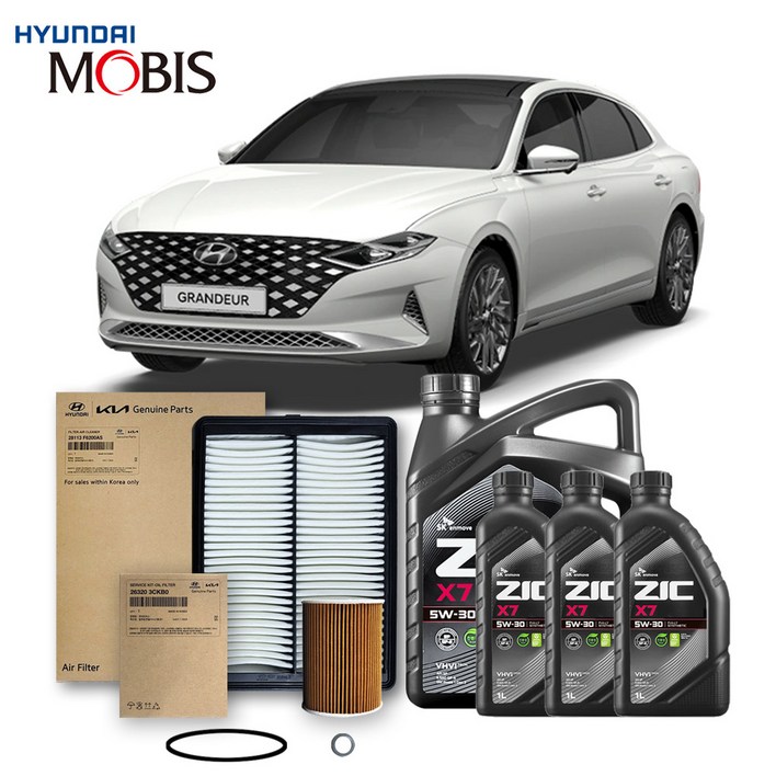 더뉴 그랜저 IG (19-22년식) 3.3 가솔린 순정필터+지크오일 5W30 3종, 1개