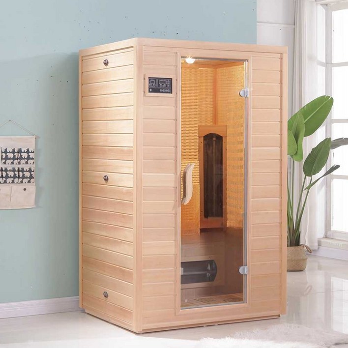 찜질방 편백 나무 이동식 원적외선 홈 실내사우나 1인
