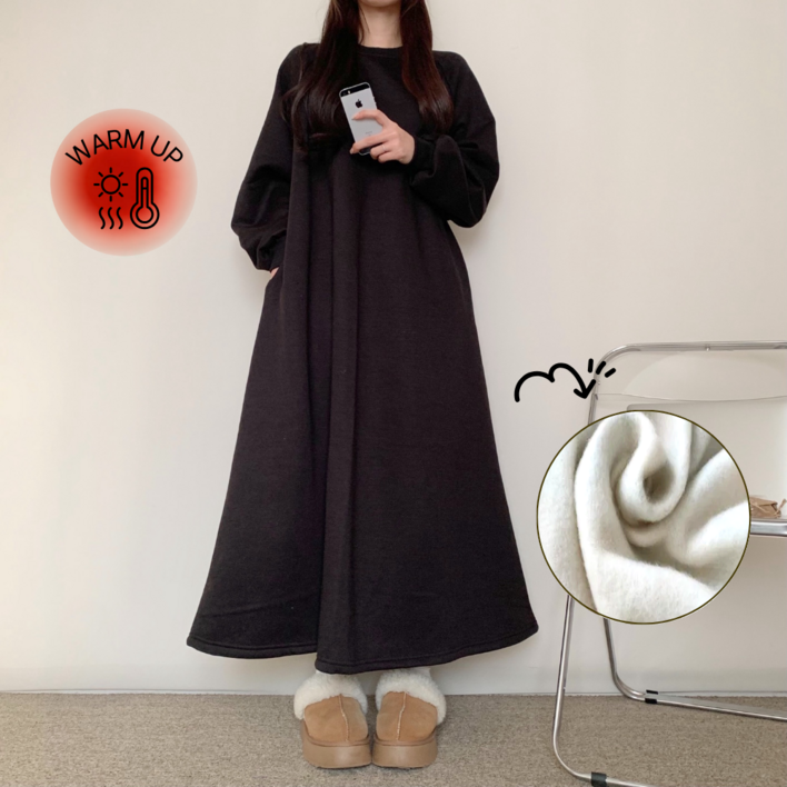 아르베네 후레아원피스 임부복 맨투맨 기모 겨울 빅사이즈 루즈핏 꾸안꾸 마트룩 오버핏