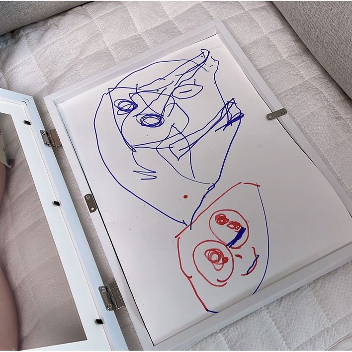 옥삼 아이그림보관액자 A4 키핑액자, 화이트, 1개 옥삼 아이그림보관액자 A4 키핑액자, 화이트, 1개