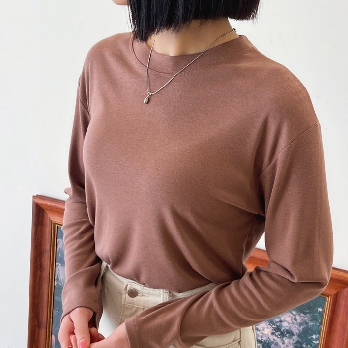 국산 8컬러 데일리 여성 티셔츠 소프트 무지 기본 긴팔 티셔츠 루즈핏 라운드넥 긴팔티