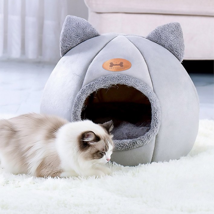 세이코코아 고양이 숨숨집 겨울냥이 쿠션