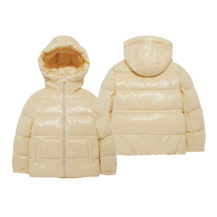 매장판 노스페이스 키즈 걸스 여아 글리터 RDS 오버핏 다운 자켓 라이트 옐로우 NJ1DQ58U