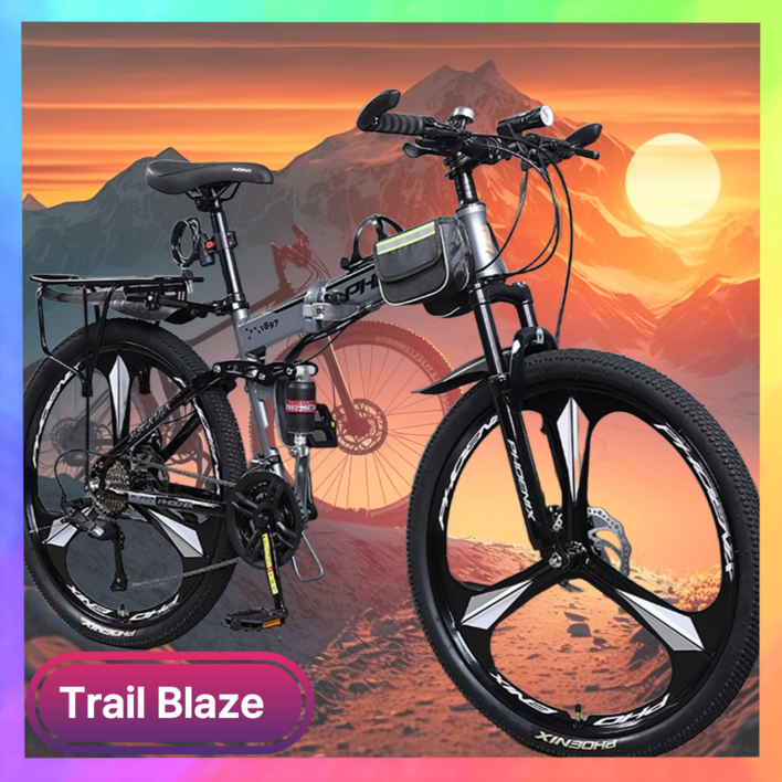 트레일블레이즈 고성능 픽시 하이브리드 트렉 미니벨로 로드 산악 스캇 실내 MTB 자전거, 1개, 1cm, 그레이 X 26인치 X 30단 X 3스포크