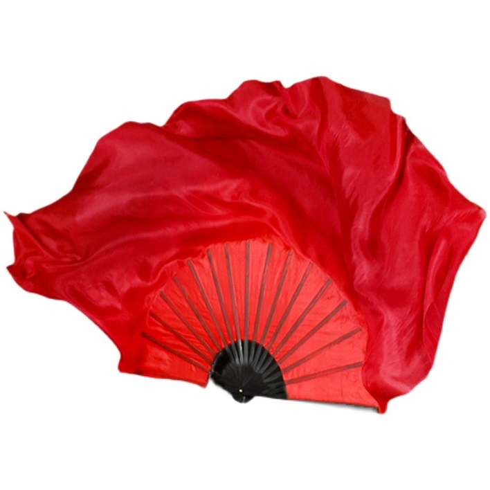 11 한국무용 부채춤 너슬부채 빨간색 붉은장비 실크 그라데이션