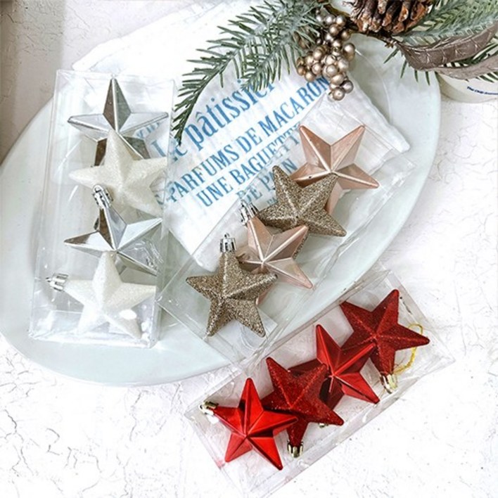 왓위셀 작은별 오너먼트 3종 크리스마스 트리 데코 장식별