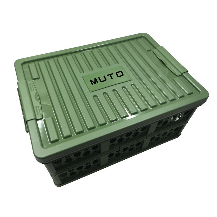 뮤토 접이식 폴딩박스 캠핑용 차량용 + 방수팩 세트, 카키