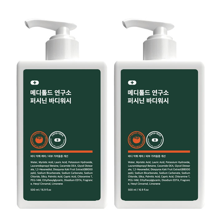 11 메디톨드 연구소 퍼시닌바디워시 단감바디워시 탄닌바디워시 노네날바디워시 노인냄새제거 땀냄새제거, 2개, 500ml