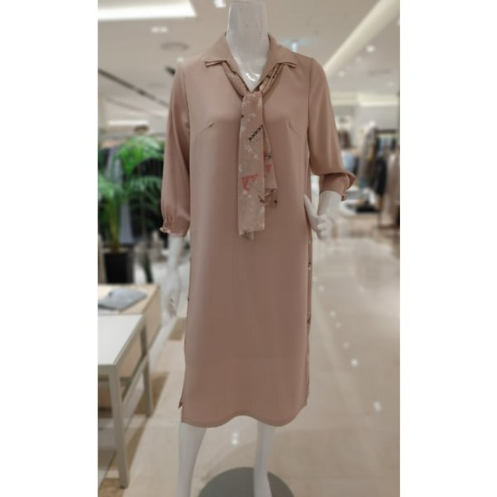 요하넥스 스카프 배색 원피스 J3B5D 05 401844