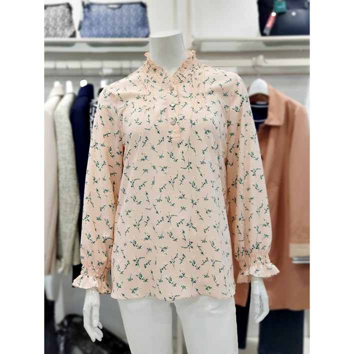 크로커다일레이디 플라워프린트 스판티셔츠형 블라우스 CLDSTS107