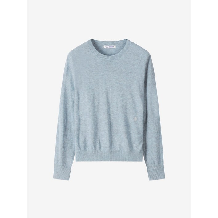 씨씨콜렉트 중계점 라인 배색 라운드 니트 풀오버 E253KSK111