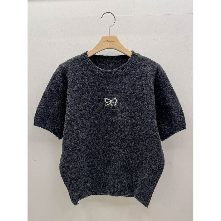 파운드파운드여성 솜사탕 리본 스탠다드 가을 겨울 반팔 니트탑 니트 브이넥니트 여성니트 노르딕 니트티 가을니트 아가일니트 목폴라 스트라이프니트 여성니트티 니트반팔