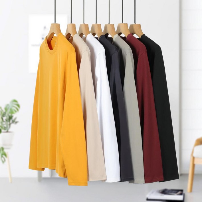 이오지오 긴팔티셔츠 여성 남자 긴팔티 공용 면티 라운드 티셔츠 20수