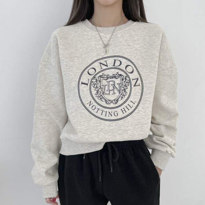 더보느 여성용 크롭 양기모 맨투맨 티셔츠