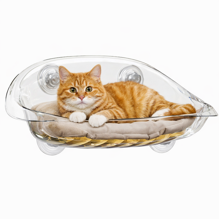 무타공 튼튼 투명 고양이 해먹, 창문형 캣 해먹 침대