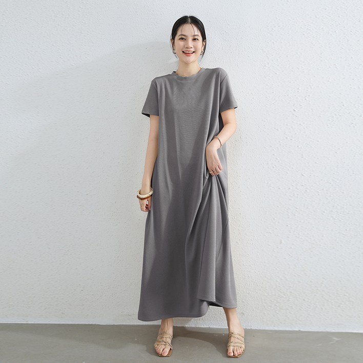 여성 라운드 빅사이즈 롱 원피스