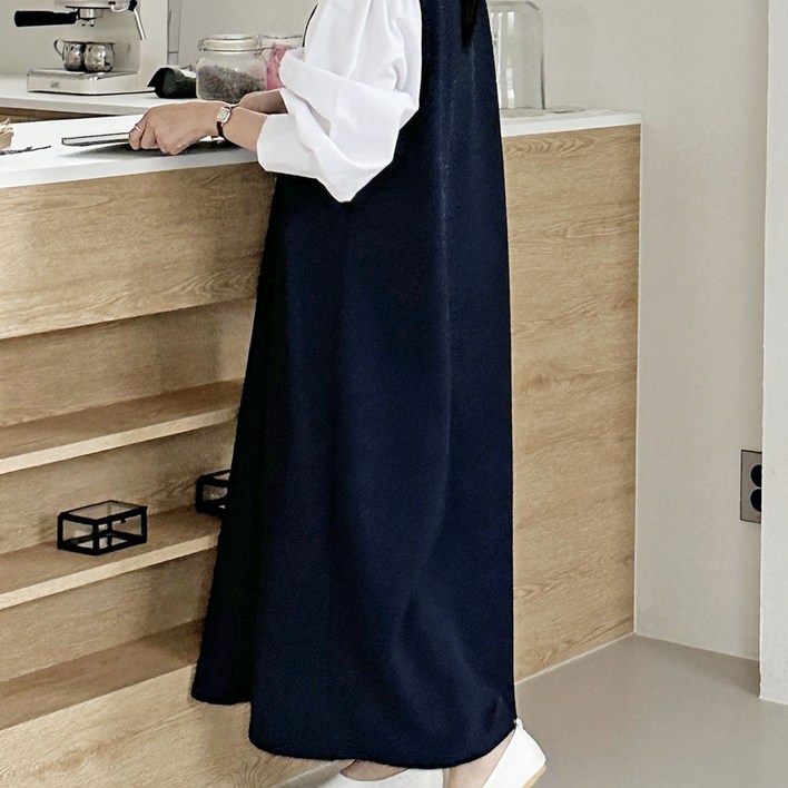 라몬즈 빅사이즈 퍼프 배색 원피스 하객룩 임산부원피스