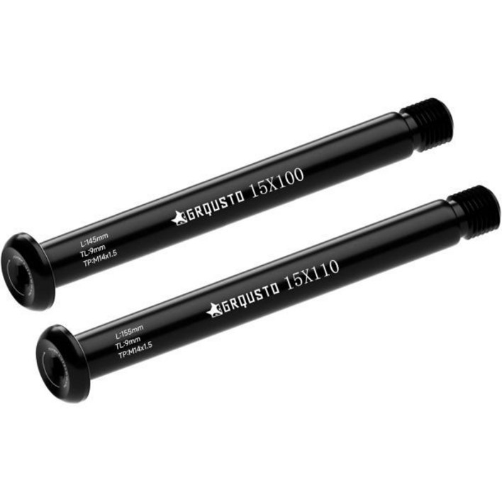 GRQUSTO 자전거 포크 엔진11 크릿디 폭스 로드 마운틴 바이실 포크용 M14 x 1.5mm 나사산 피치 앞축 6061 알루미늄 합금 부스트 스루 액슬 15mm 100mm