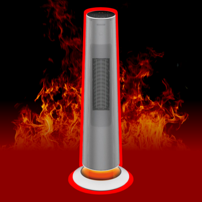 앤니아 전기 쾌속 히터기 PTC 발열판 가정용 사무실 난방기 온풍기, 그레이