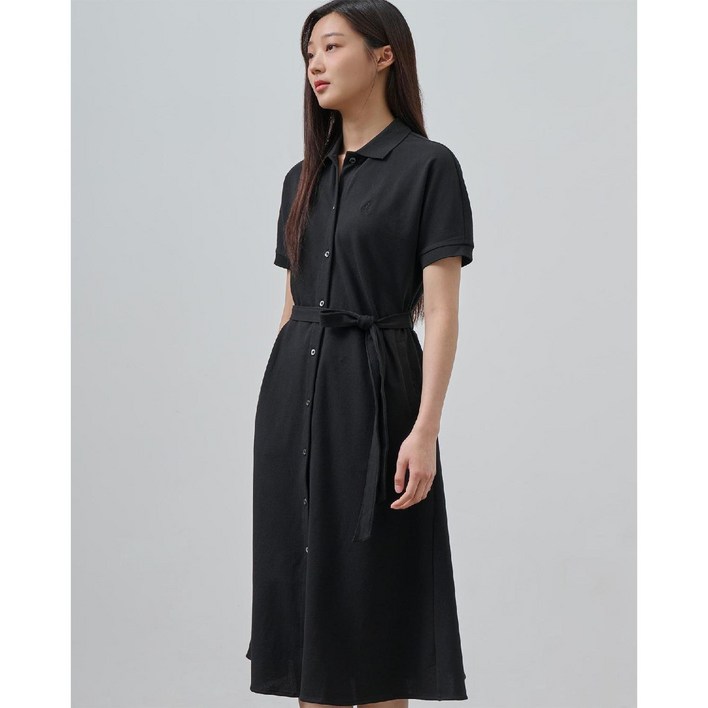 매장정품 BEANPOLE LADIES [Essential] 피케 돌만 소매 원피스 블랙 BF4471E015 420196