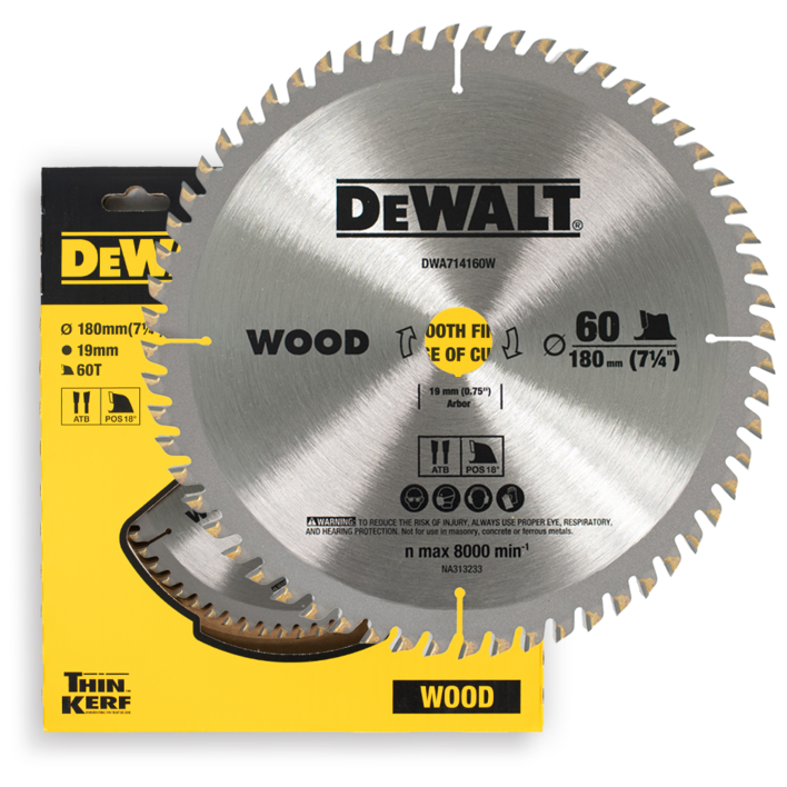 디월트 DWA714140W 씬 커프 원형 톱날 목재용 7인치, 1개