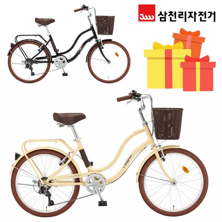 삼천리 완조립 루시아 22인치 7단 주니어 여성 시티형 알루미늄 클래식 바구니 자전거 24년, 라이트아이보리, 1개, 55cm 삼천리 완조립 루시아 22인치 7단 주니어 여성 시티형 알루미늄 클래식 바구니 자전거 24년, 라이트아이보리, 1개, 55cm
