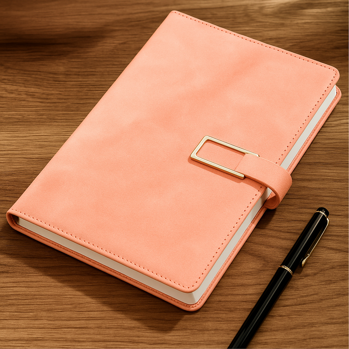 디오벨러 방수 고급 가죽 다이어리, 1개, 핑크