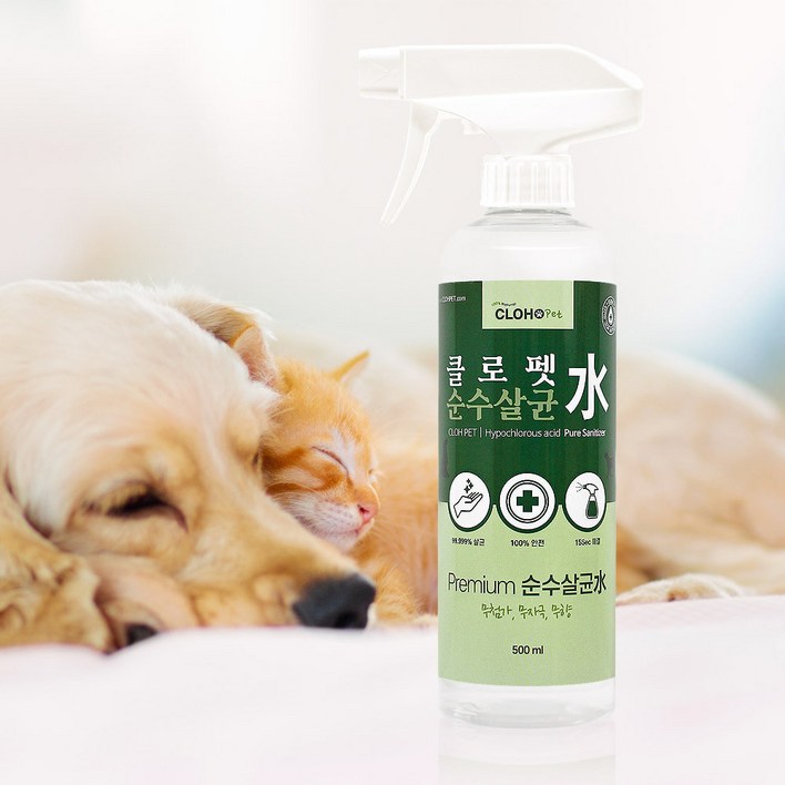 클로펫 500ml 반려동물 순수 살균 소독수 분무기포함 강아지 고양이 탈취제 살균제, 500ml, 1개