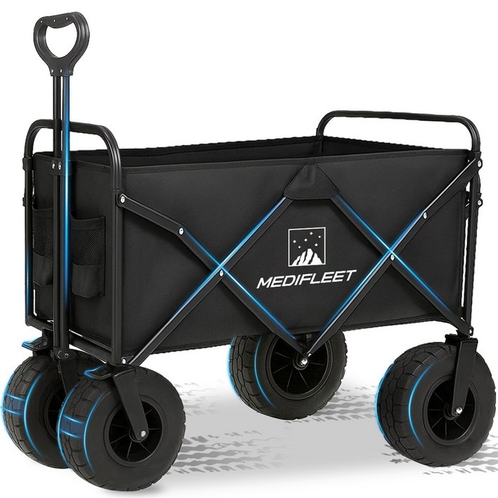 메디플릿 캠핑 아웃도어 대형 광폭 바퀴 폴딩 카트 웨건