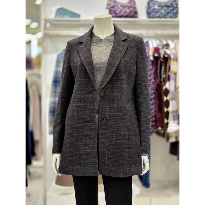 크로커다일레이디 투버튼 체크 테일러드 자켓 CLDWJK102