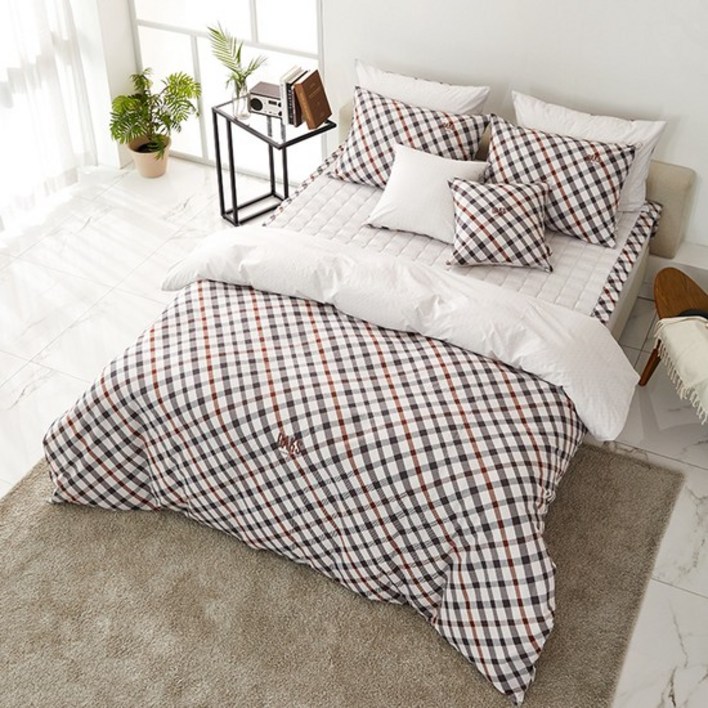 닥스 고밀도 스탬프 홑겹 이불커버 싱글퀸 262051