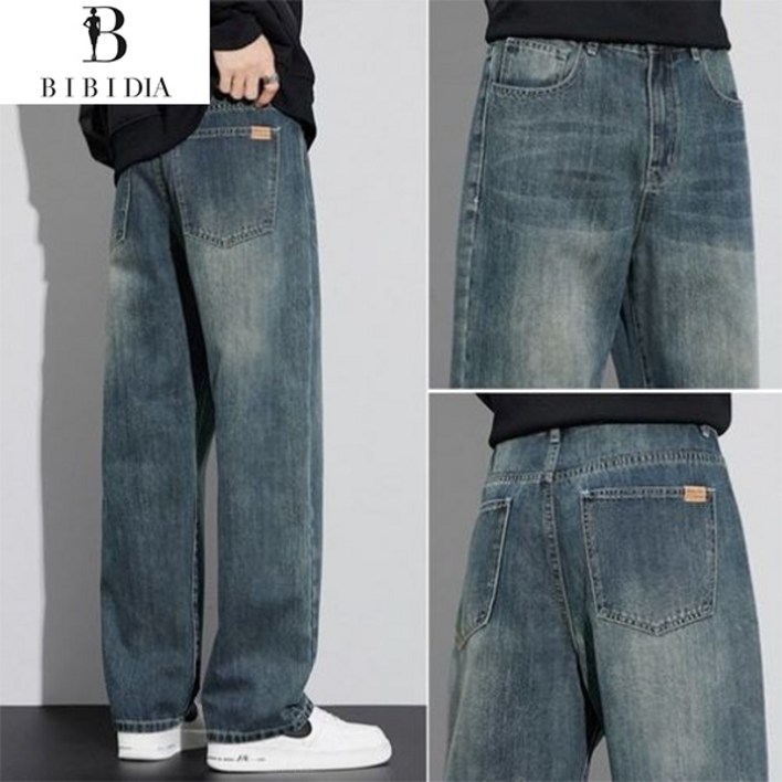 비비디아 Bibidia 2025 봄 가을 신상 남성 일자핏 데님팬츠 남성 일자 청바지 빅사이즈 청바지 (M~5XL)5463