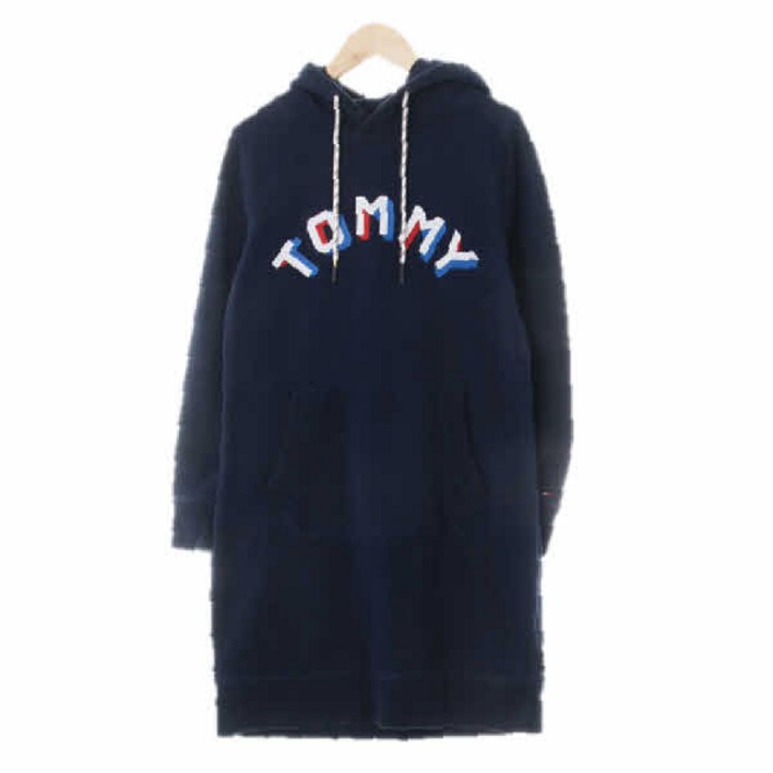 7816 토미힐피거 네이비 면 그림자입체빅로고후드원피스 [XS]