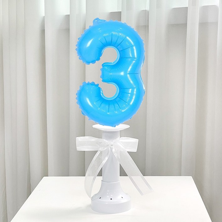 파티앤온 생일 기념일 호일 숫자 스탠딩 풍선, 블루