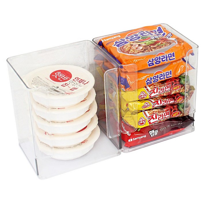 집앤 11 다용도 수납 라면정리함 펜트리 정리함 주방 수납, 투명, 2개
