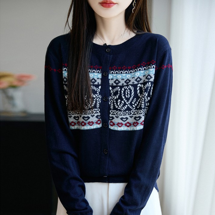 zolmik 여성 가을 겨울 니트 가디건 긴팔 라운드넥 부드러운 스웨터 아우터