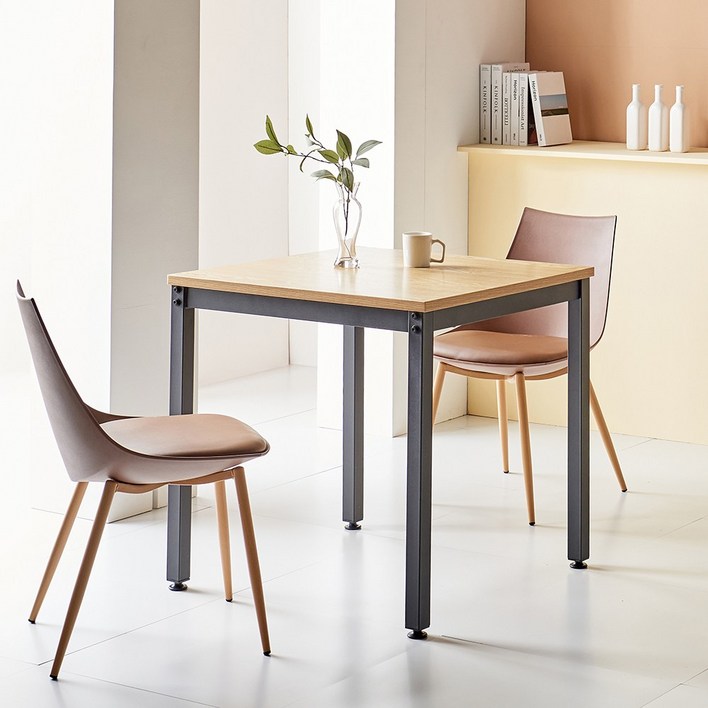 소소르 700x750 사각 2인용 식탁 테이블 조립식 철제 카페 책상테이블 4colors